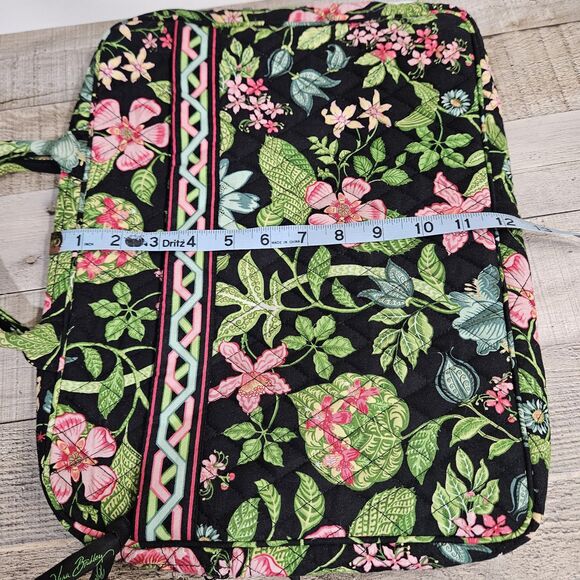 Vera Bradley Retired Botanica Print Black Multi-Color Laptop Case Pockets - Picture 7 of 7